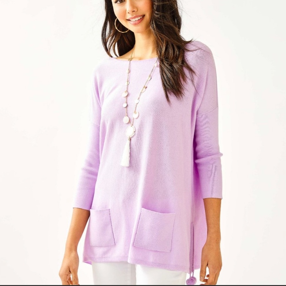 Lilly Pulitzer Elba sweater. Lilac Fresii color. Size M EUC